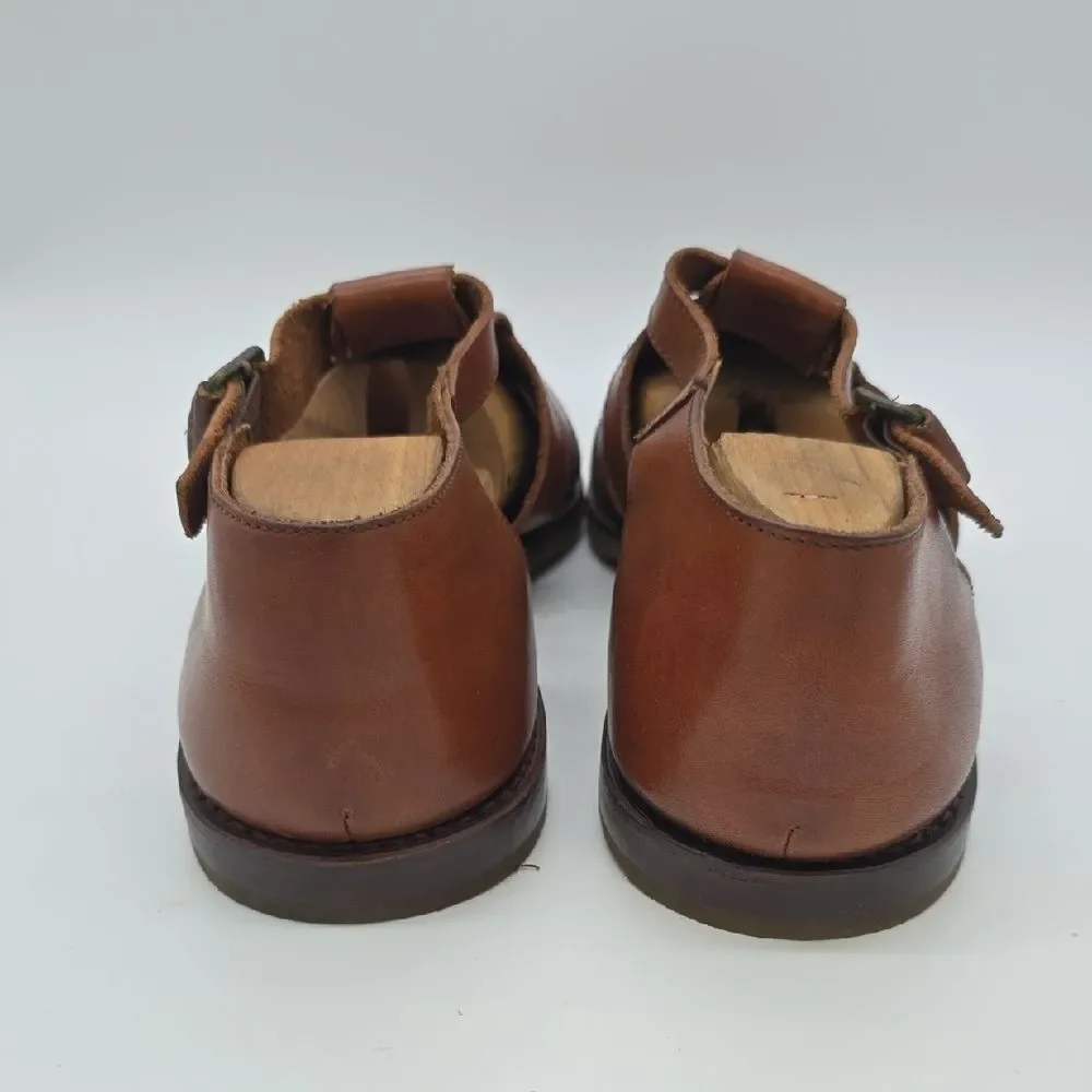 Cole Haan Brown Leather Fisherman-Style Slip-On Loafers